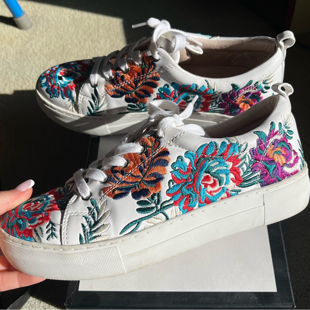 Floral Embroidered Sneakers